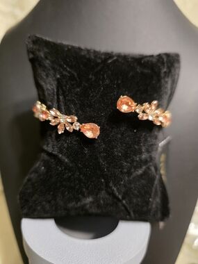 #568 Givenchy Gold-Tone Bracelet with Peach Crystal Accents